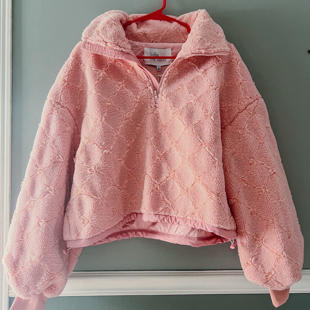 Sofie The Label Tulle Rose Sherpa Quarter Zip Jacket